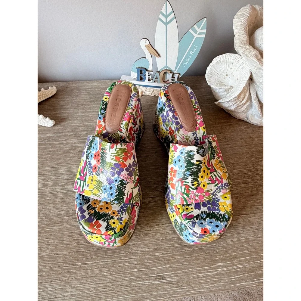Anthropologie Vicenza Calcados Platform Sandal Women Multicolor Size 9